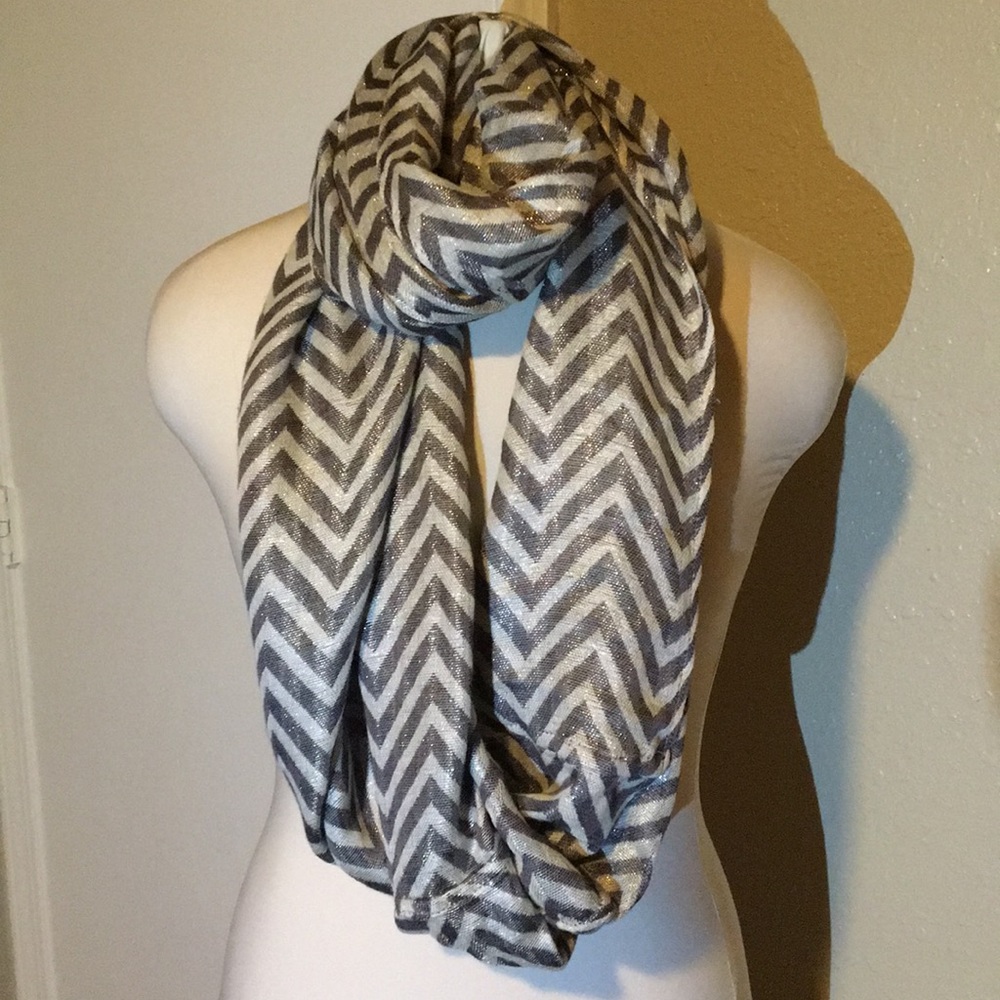 Calvin Klein Silver Chevron Infinity Scarf